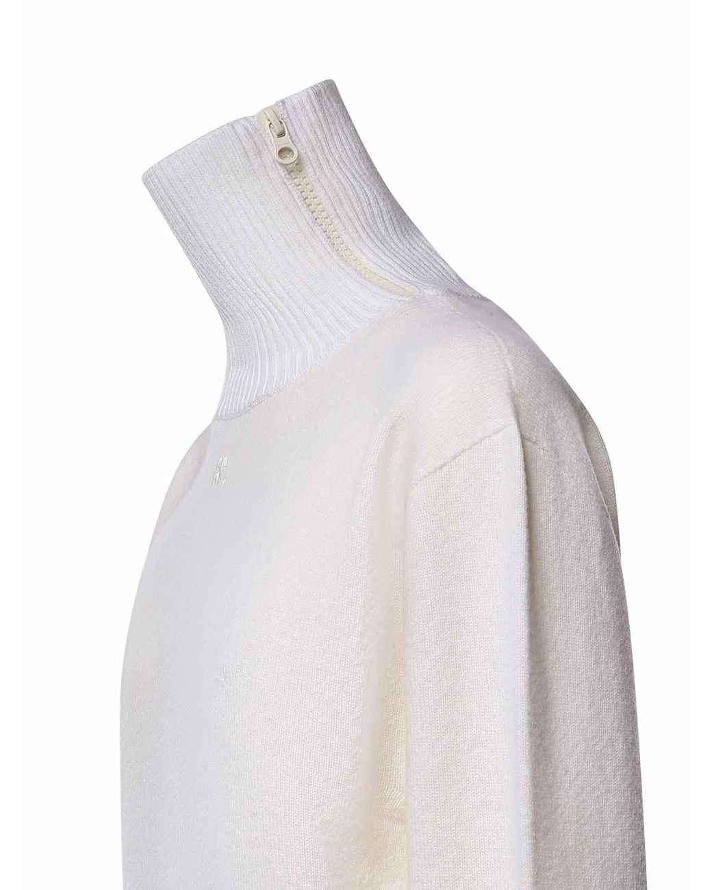 Courreges White Rundhalspullover