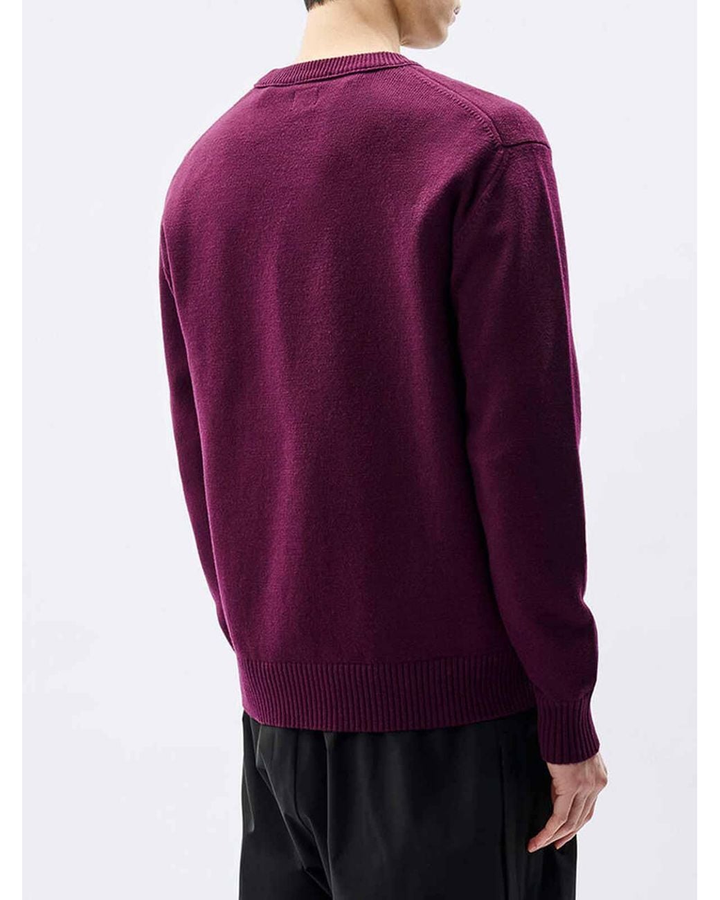 C P Company Purple Metropolis Series Fine Wool Crewneck Jumper for men