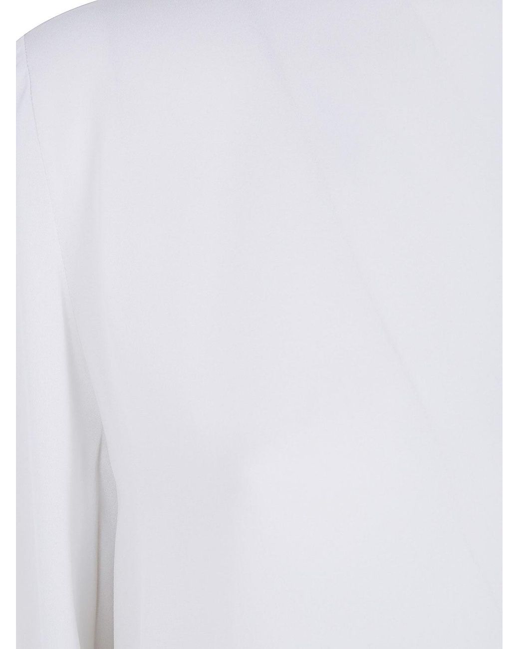 Giorgio Armani White Tie Back Straight Hem Blouse
