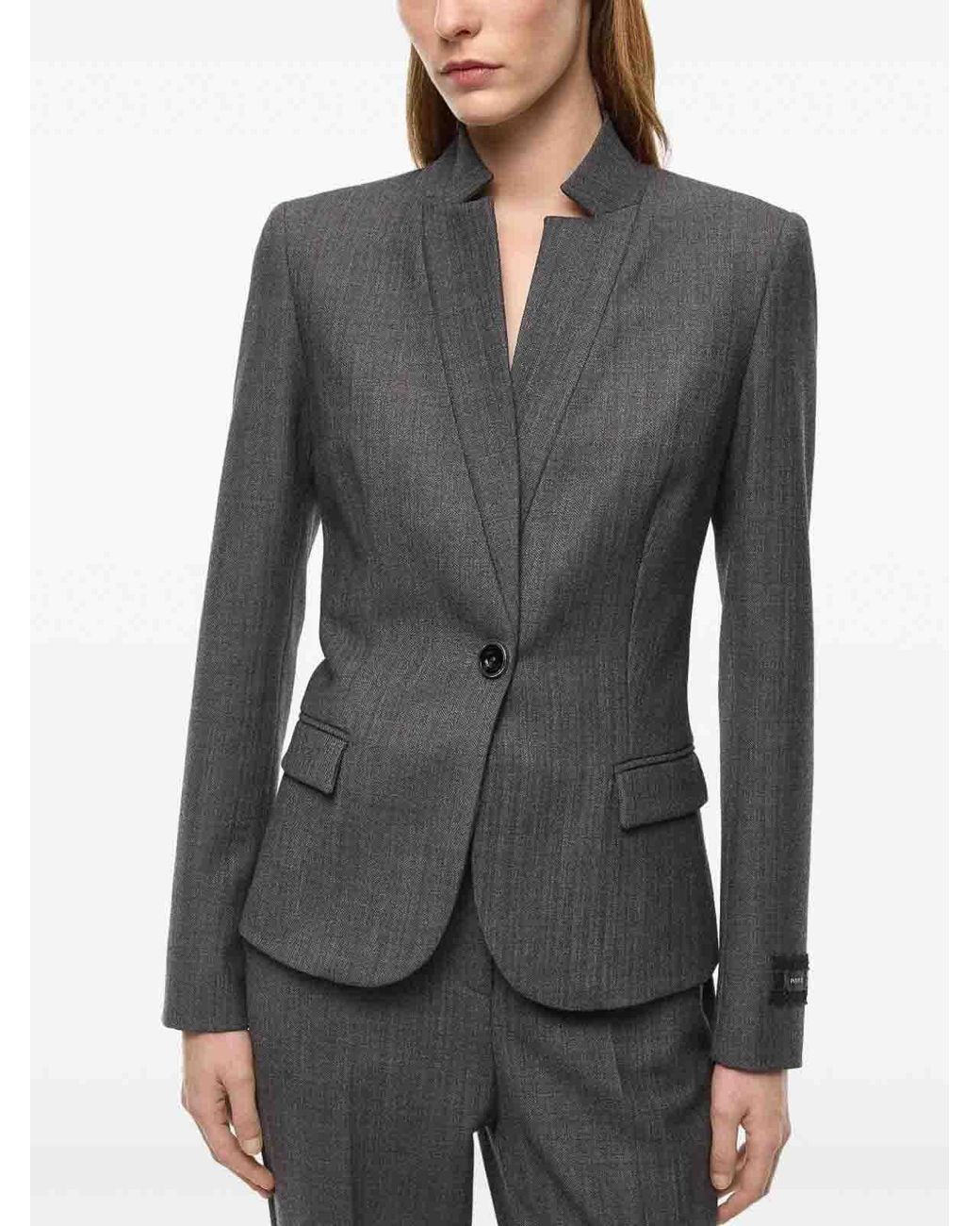 Pinko Black Kebab Raven Armored Wool Jacket