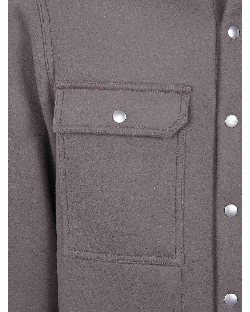 Rick Owens Gray Press-Stud Flap-Pocket Jacket for men