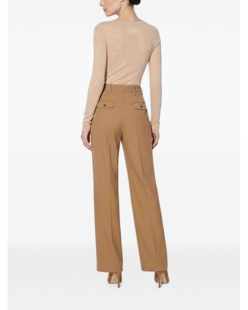 Elisabetta Franchi Natural Flowing Gabardine Trousers