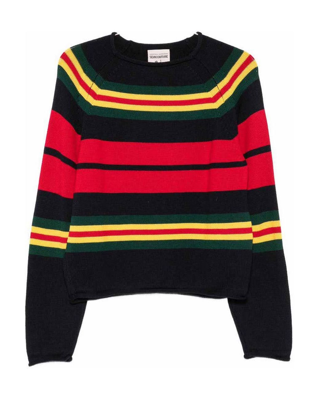 Semicouture Red Aliyah Crew-Neck Knit Sweater
