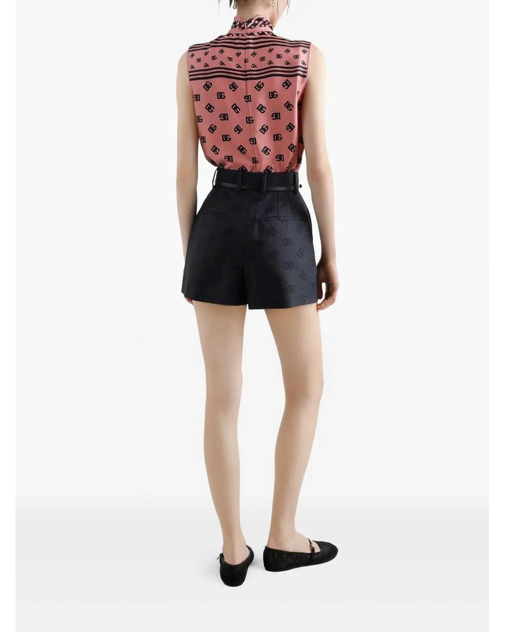 Dolce & Gabbana Red Logo-Print Blouse