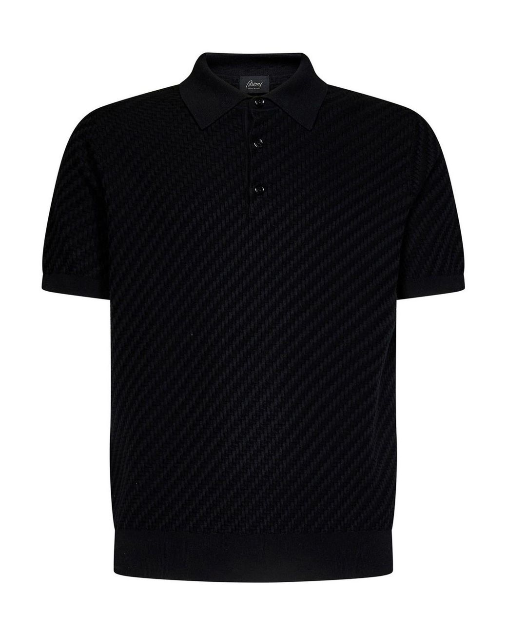 Brioni Black Silk And Cashmere Knited T-Shirt for men