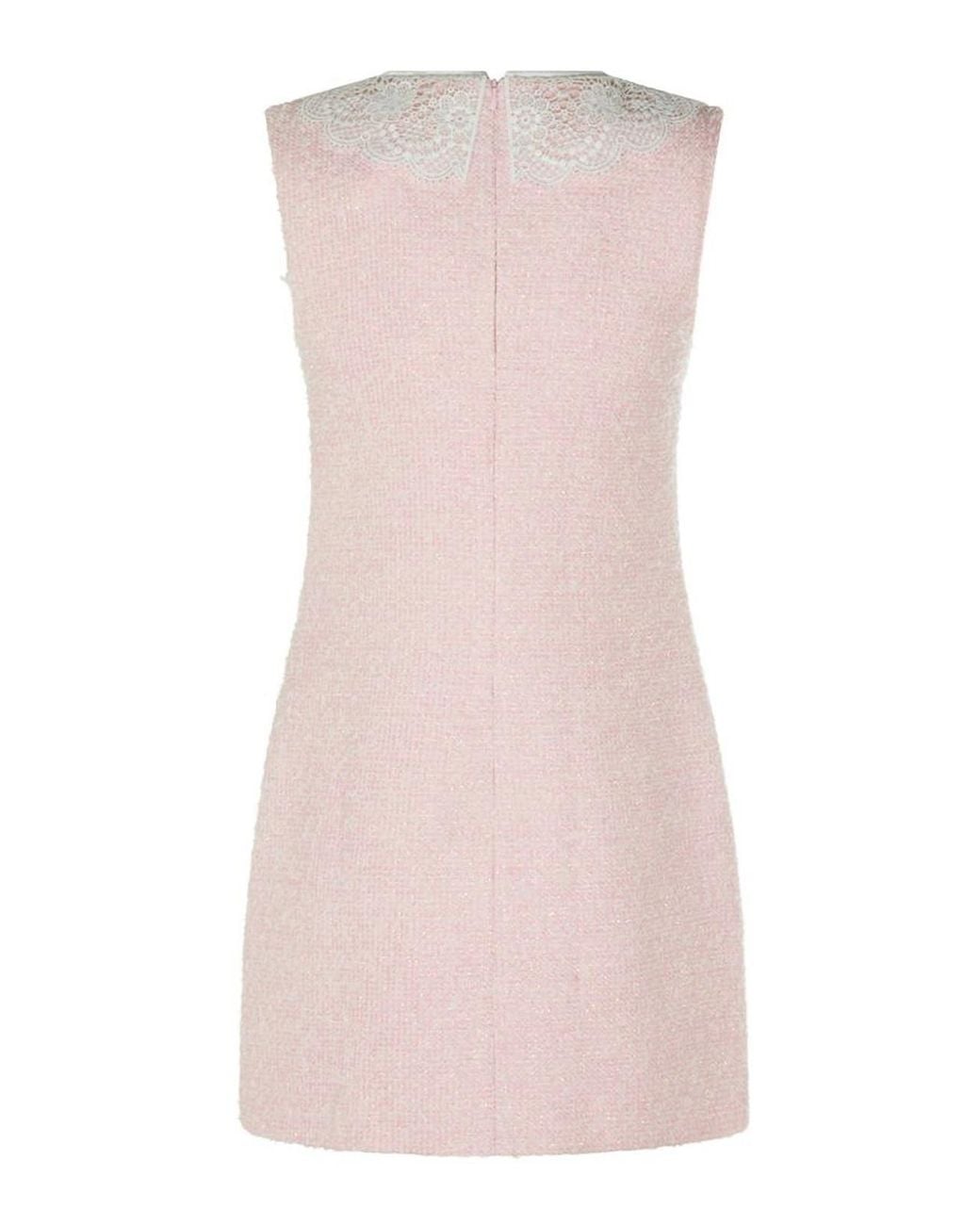 Self-Portrait Pink Boucl Mini Dress