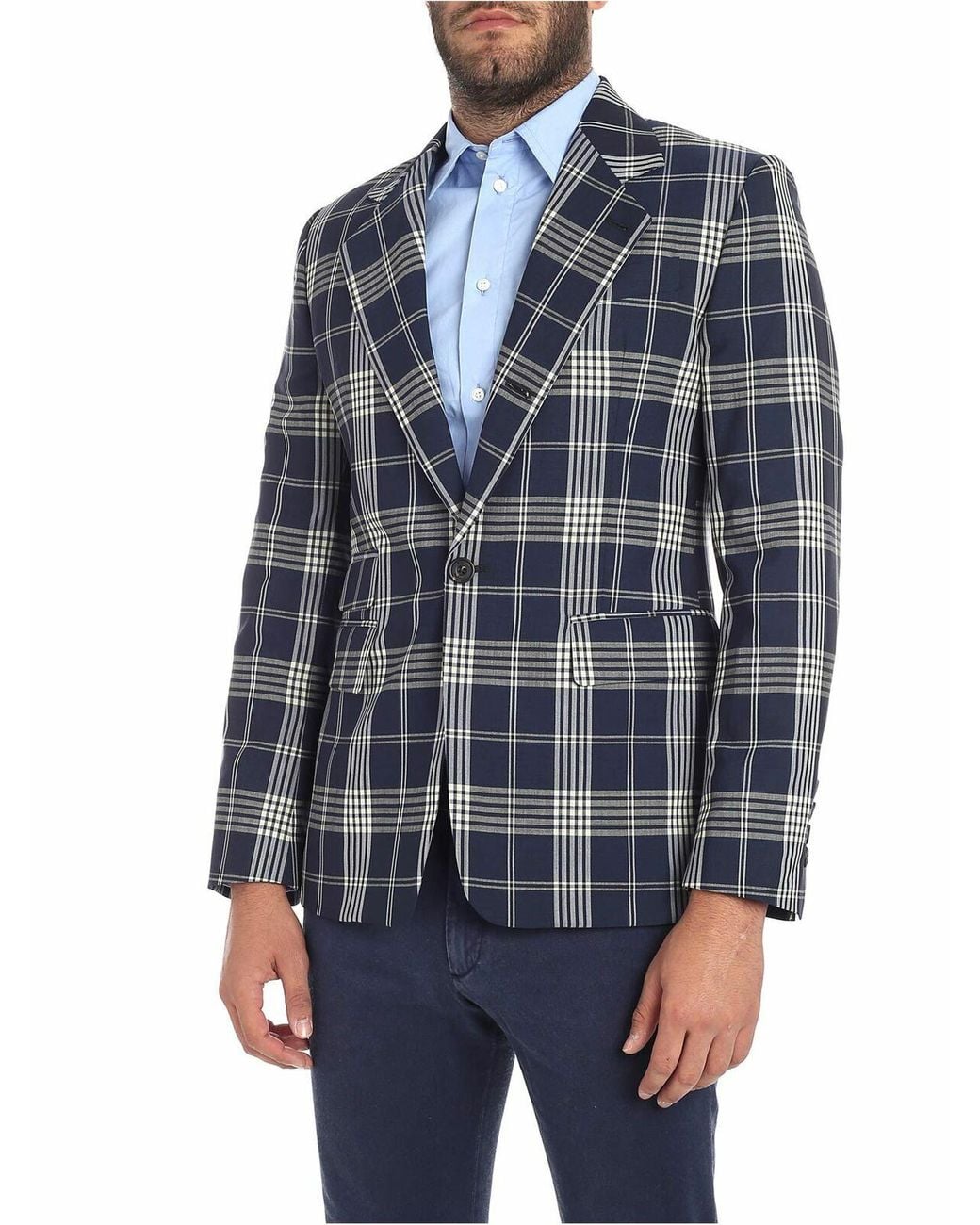 Vivienne Westwood Blue Tartan Printed Jacket for men