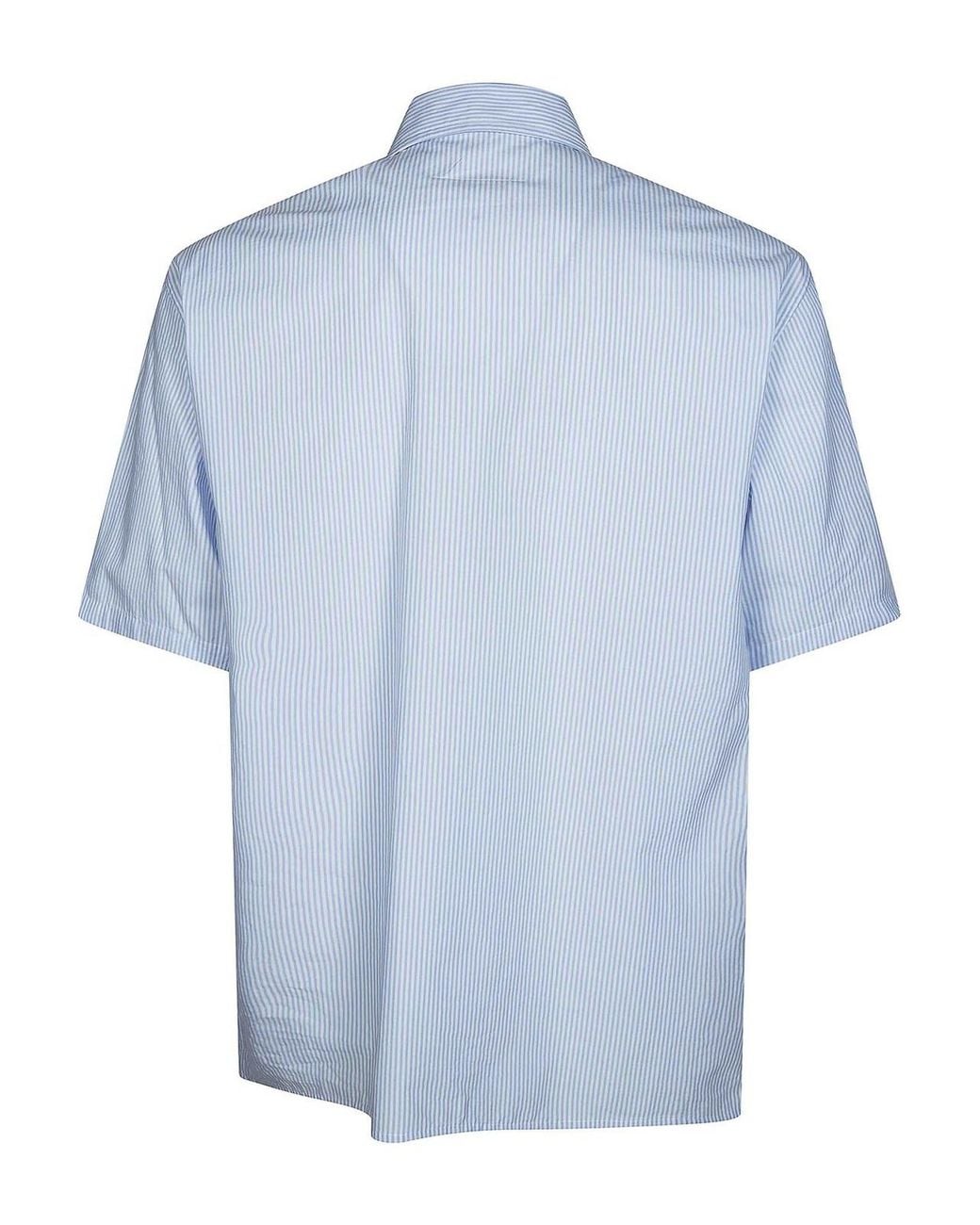 MM6 by Maison Margiela Blue Short-Sleeved Shirt for men