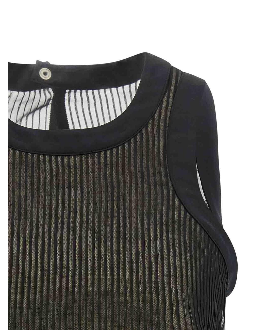 Sacai Black Chiffon Top