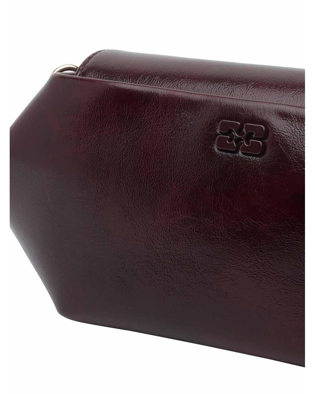 Ganni Brown Logo Bou East/West Crossbody Bag