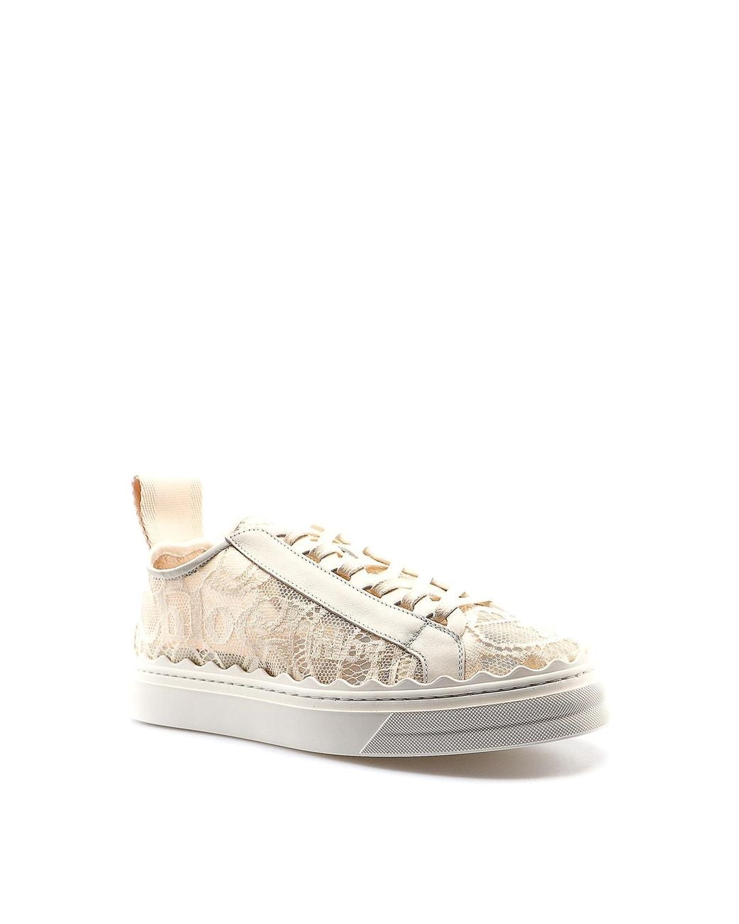 Chloé Natural Lauren Lace Sneakers