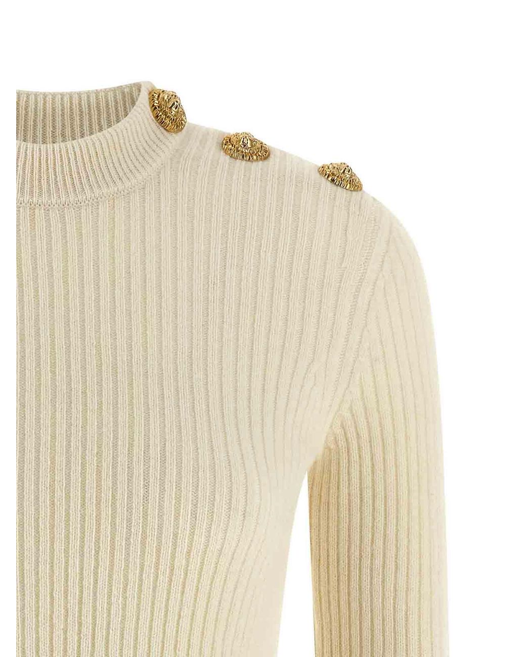 Balmain Natural Ribbed Sweater