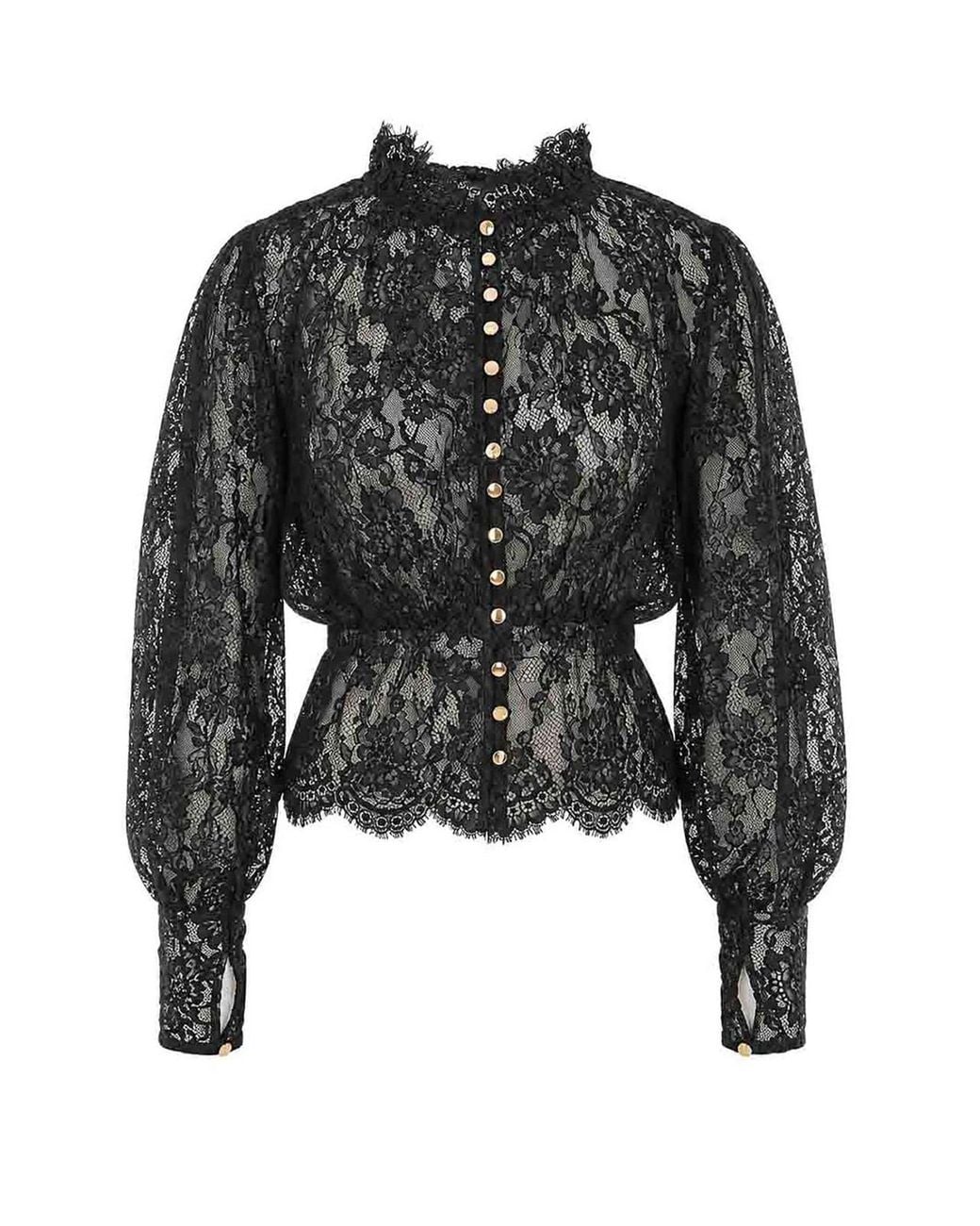 Self-Portrait Black Lace Blouse