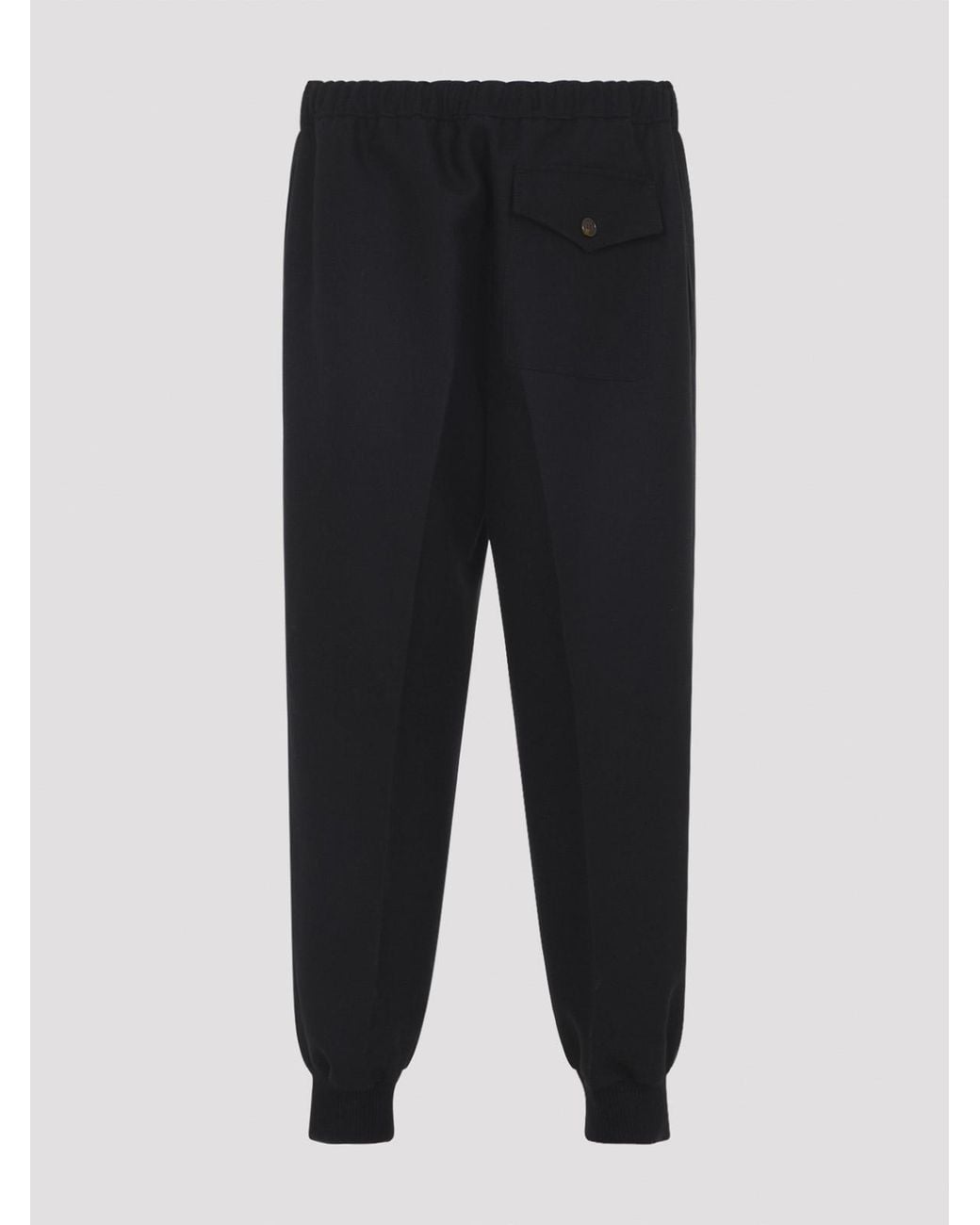 Lanvin Black Virgin Wool Track Pants for men