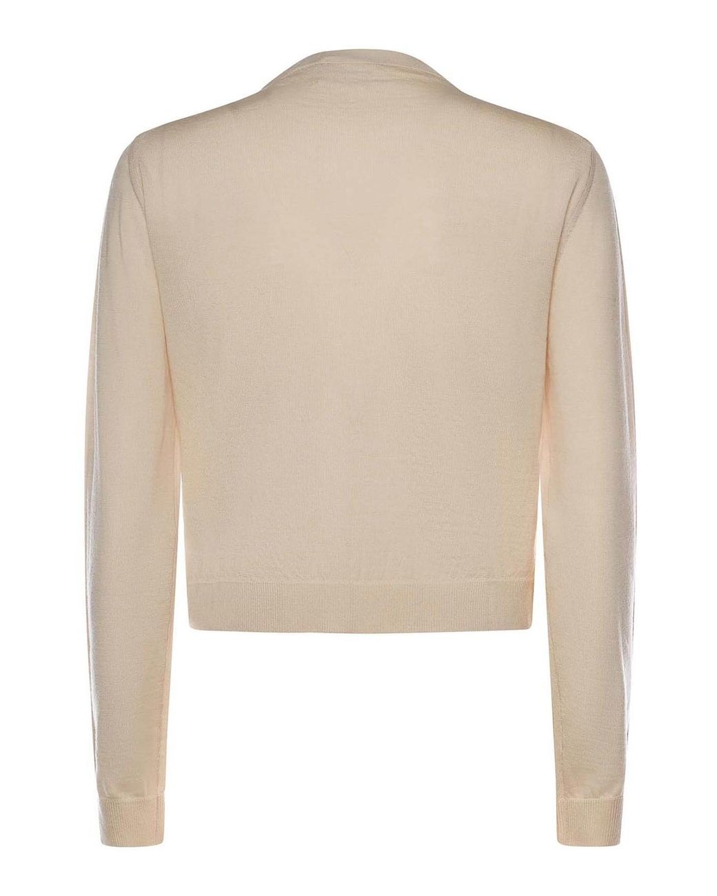 Courreges Natural Merino Wool Cardigan