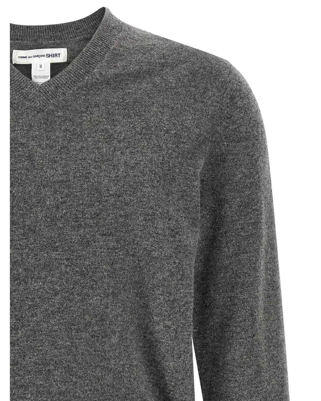 Comme des Garçons Gray Color-Block Jumper for men