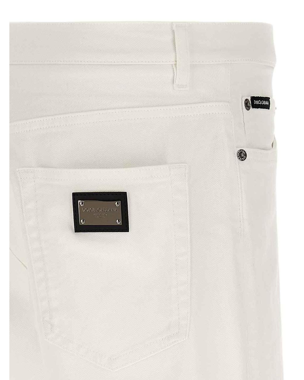 Dolce & Gabbana White Five-Pocket Bermuda Shorts for men