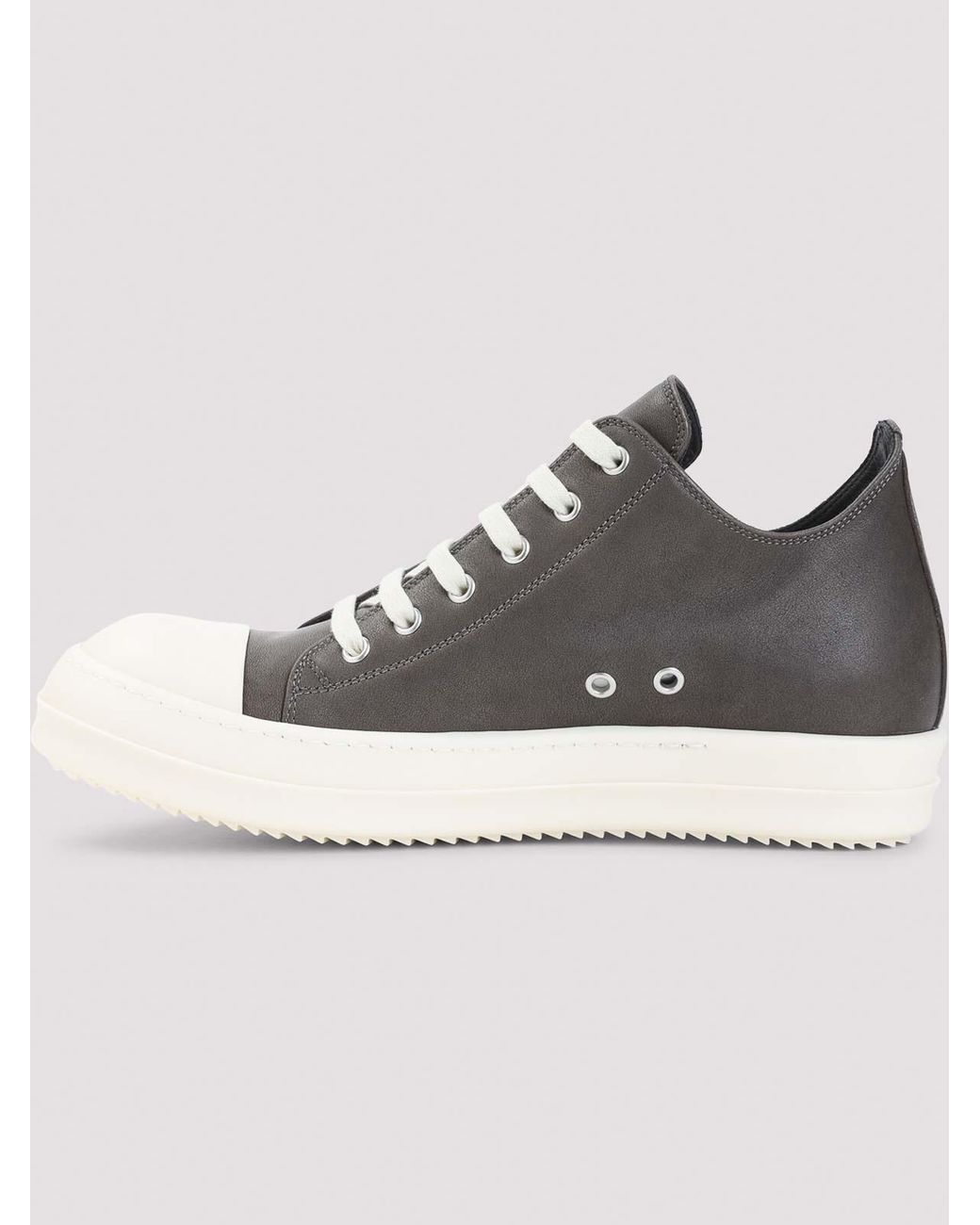 Rick Owens Black Low Sneaks Calf Leather Sneakers for men