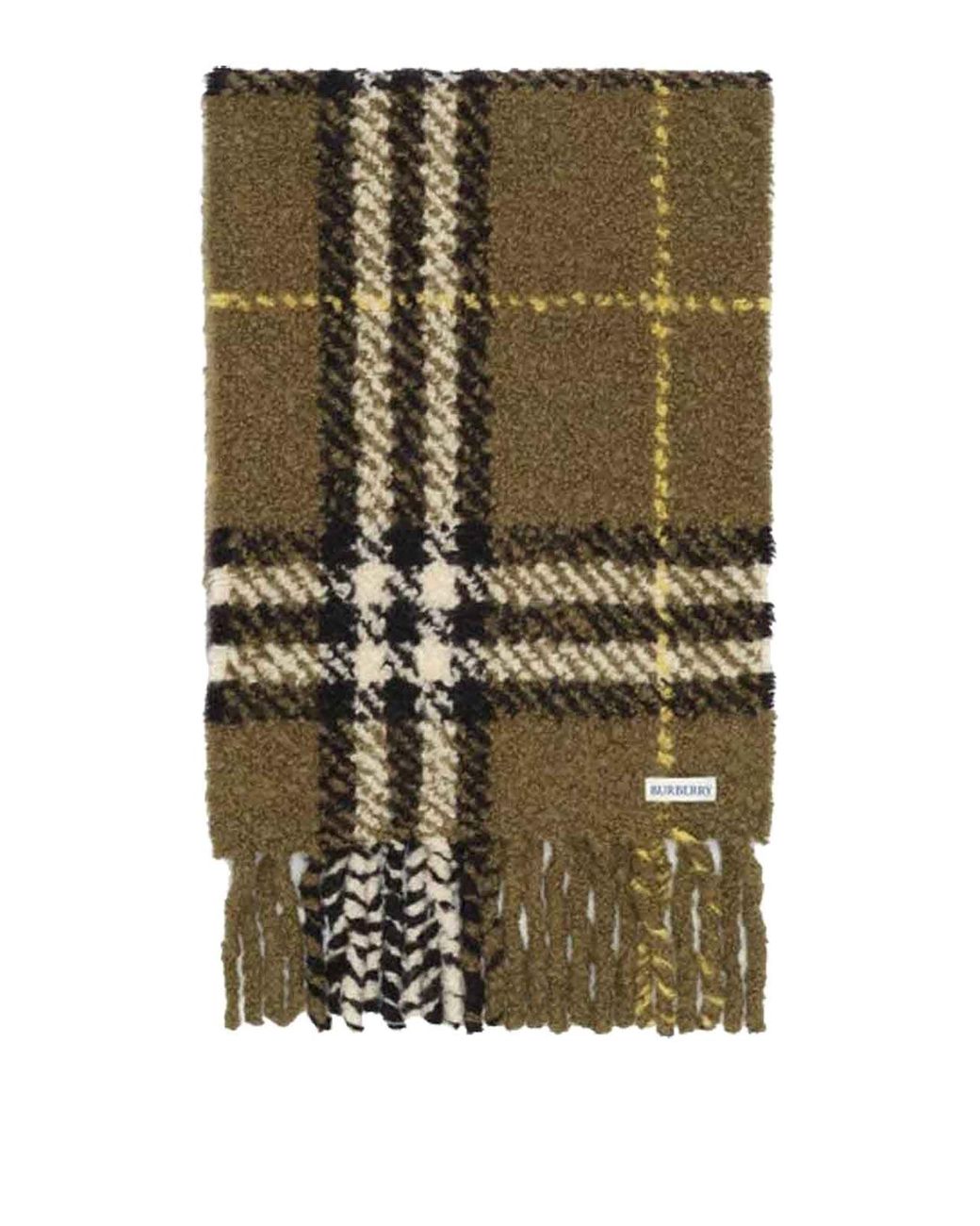 Burberry Green Check Boucle Scarf
