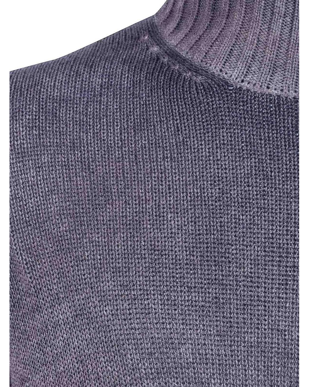 Avant Toi Blue Cashmere And Wool High Neck Pullover for men