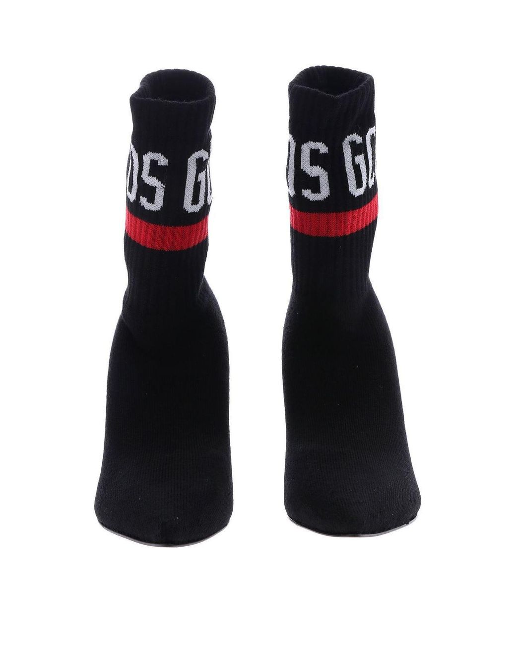 Gcds Black Ankle Boots With Logo