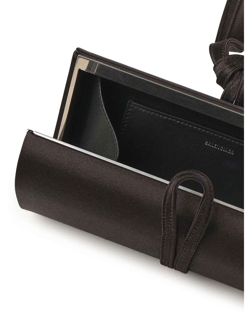 Balenciaga Black Bb Satin Clutch