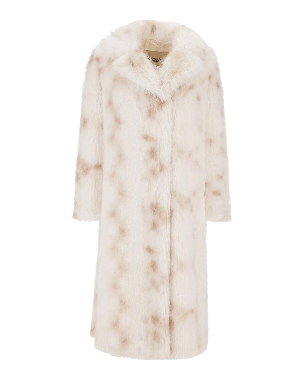 Herno White Lynx-Effect Fur-Touch Coat