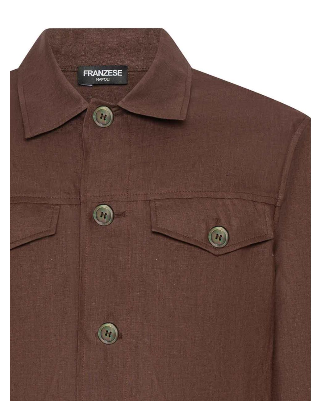 Franzese Collection Brown Sal Da Vinci Model Saharan Jacket for men