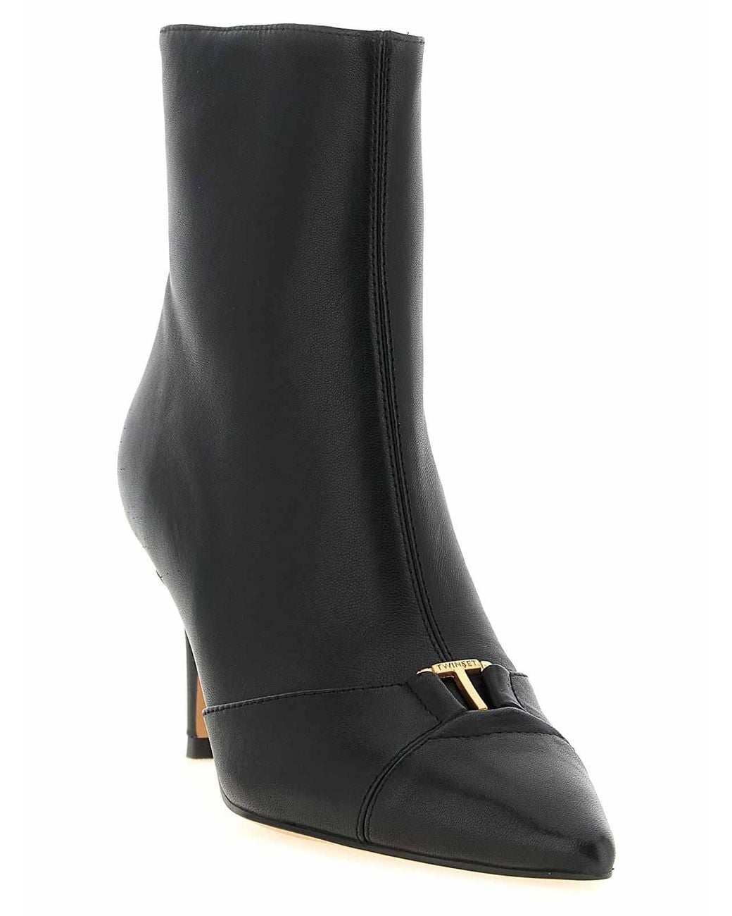 Twinset Black Logo Ankle Boos