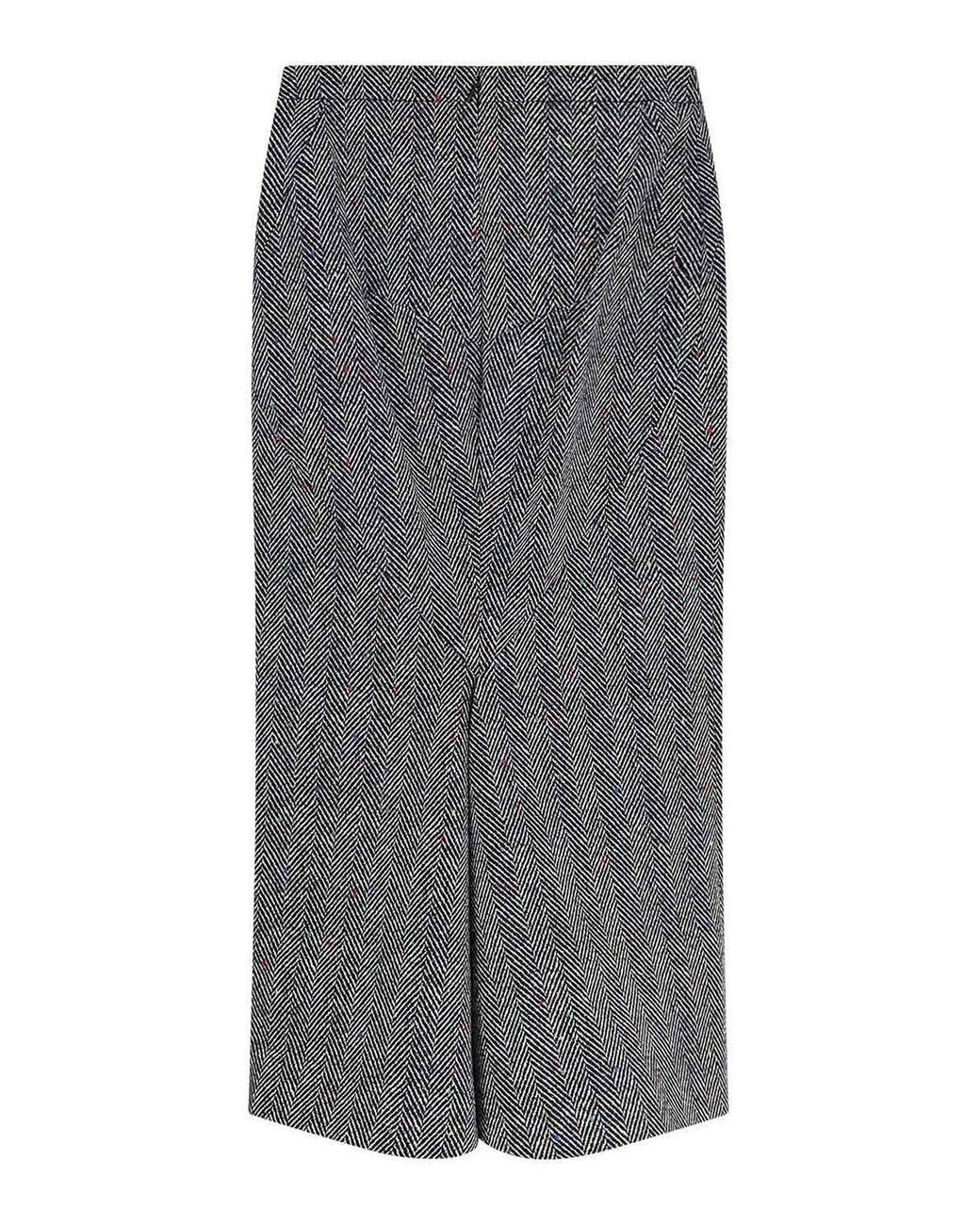 Givenchy Gray Herringbone Cotton Midi Skirt