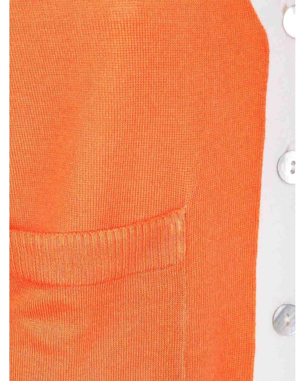 In bed with You Orange V Neck Pockets Cardigan Jacket