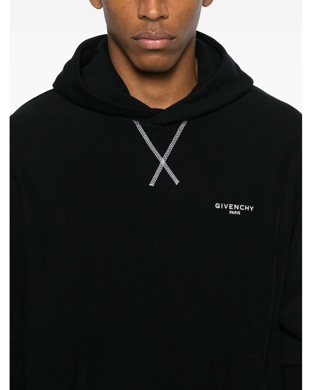 Givenchy Black Logo Cotton Hoodie for men
