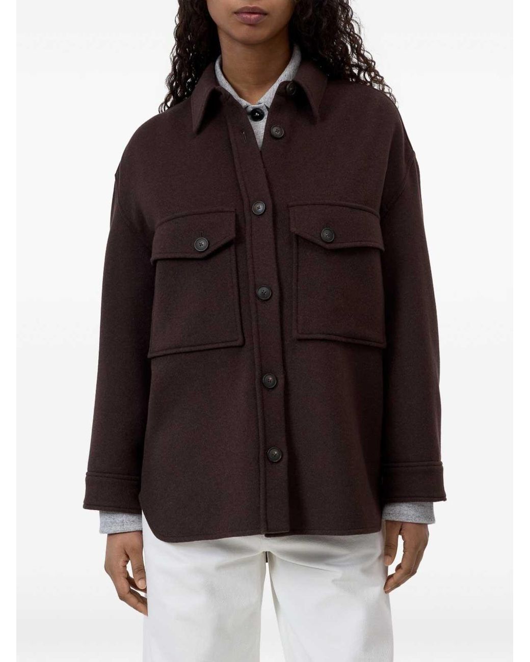 Closed Purple Wool Blend Oversized Shirt
