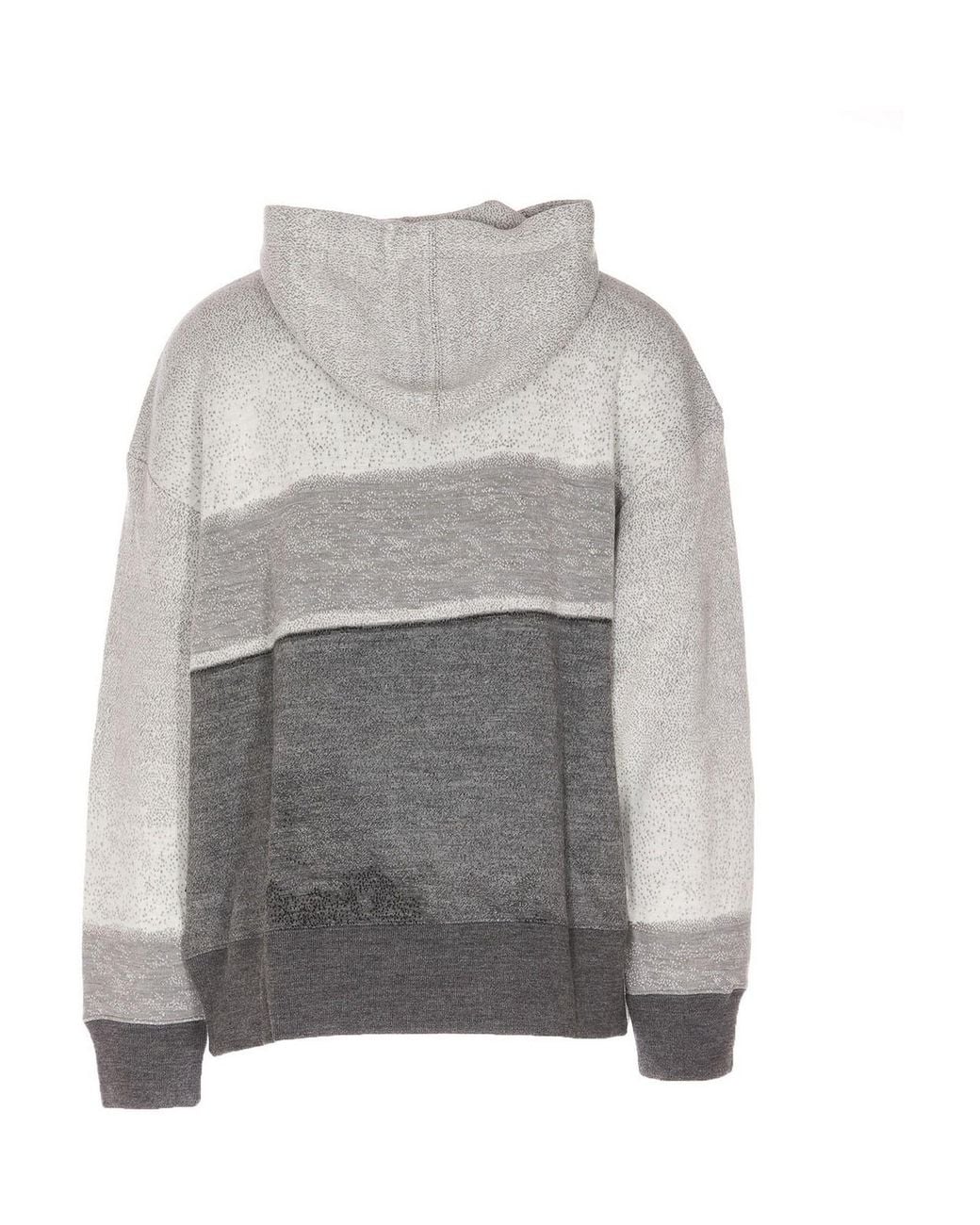 Palm Angels Gray Printed Colour Block Hoodie for men