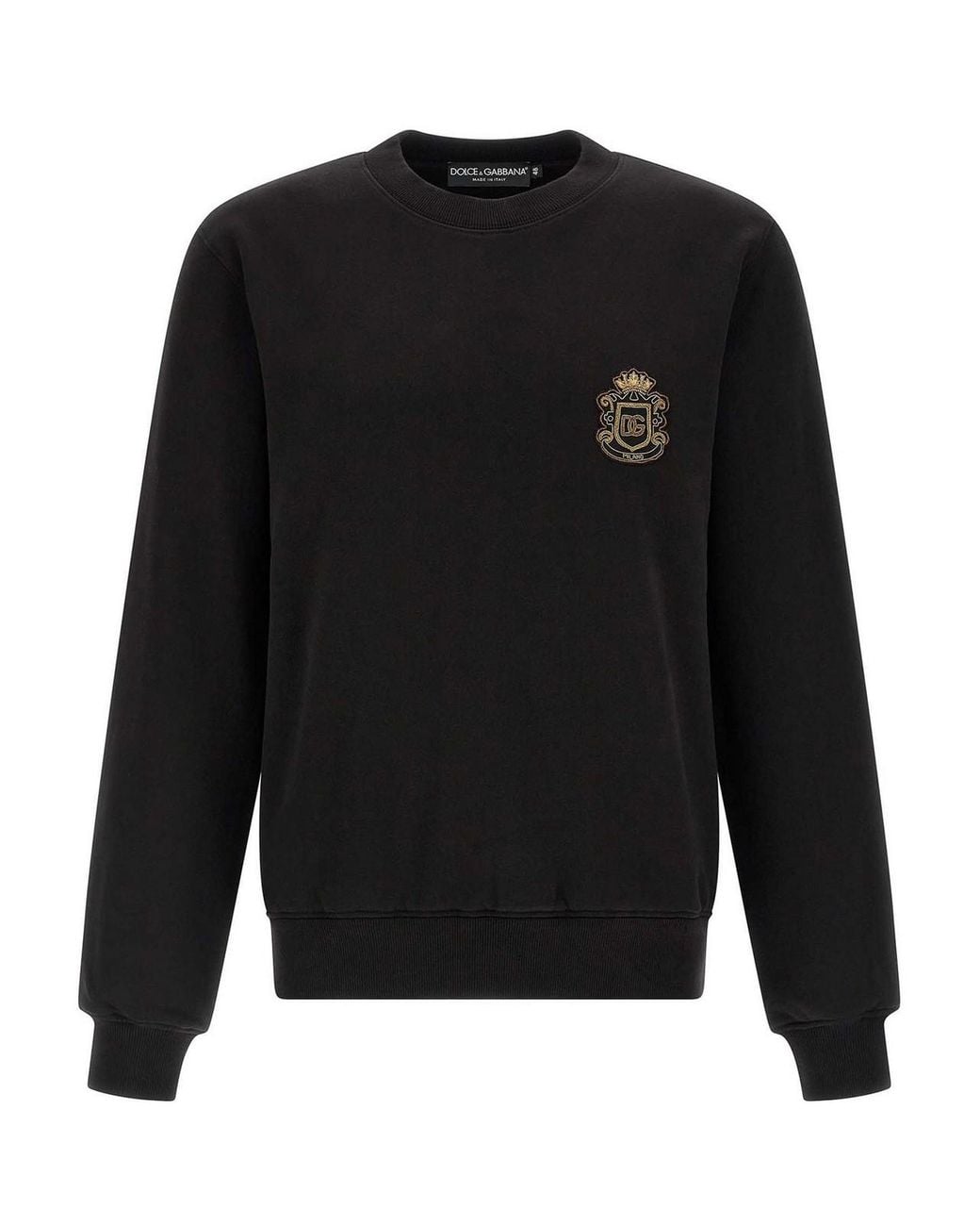 Dolce & Gabbana Black Heraldic Patch Sweatshirt for men