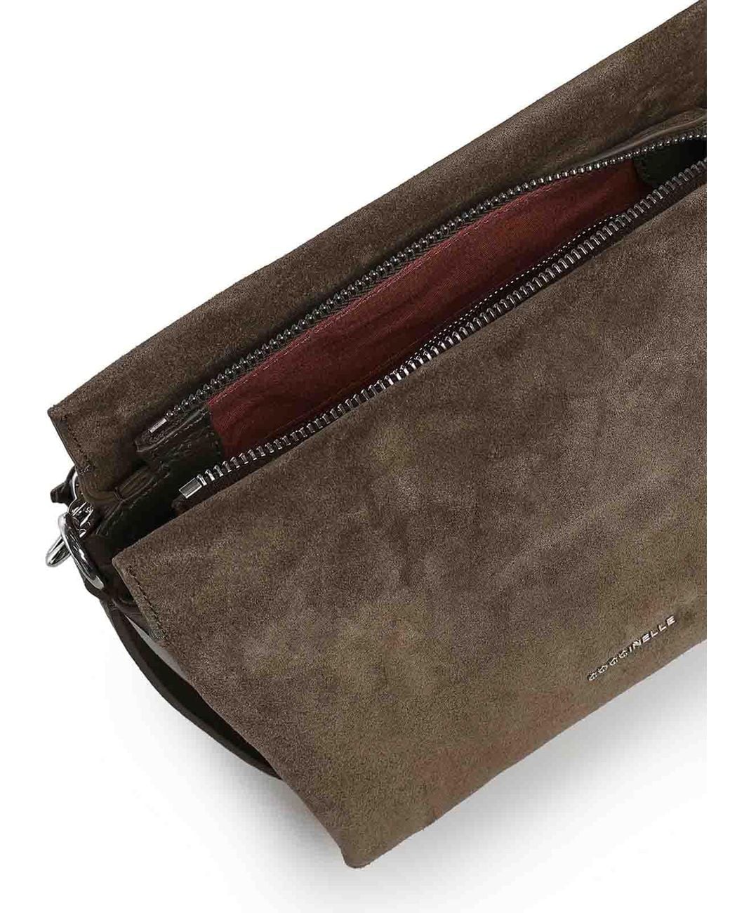 Coccinelle Brown Small Boheme Suede And Leather Bag