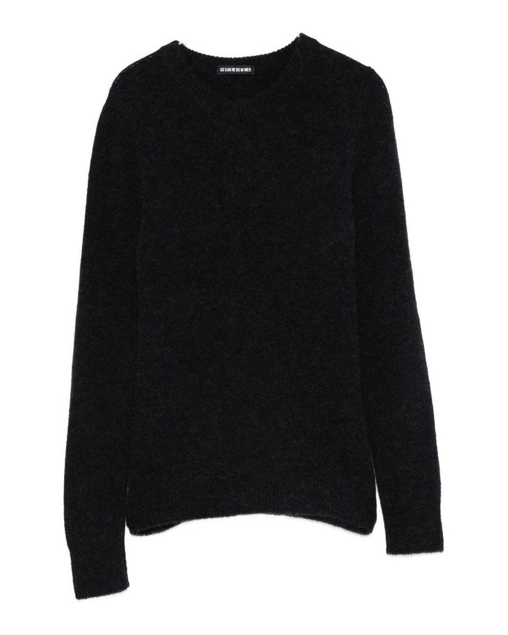 Susanne Bommer Black Wool Crewneck Sweater