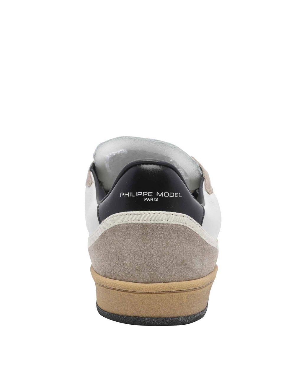 Philippe Model White Pgal Suede Calfskin Low-Top Sneakers With Perforated Toe for men