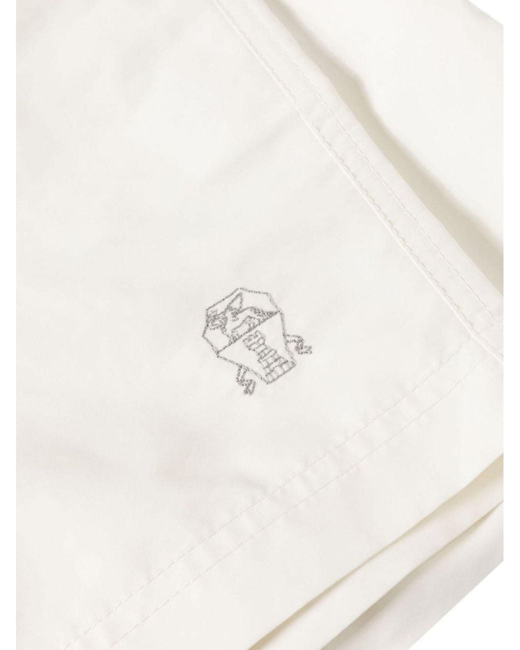 Brunello Cucinelli White Swimming Shorts for men