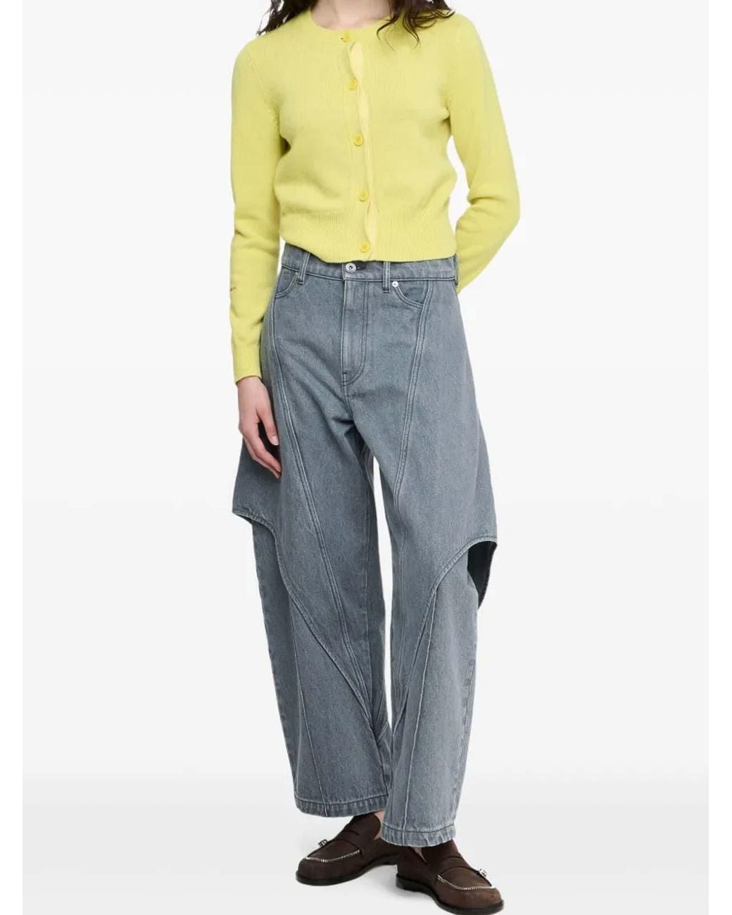 J.W. Anderson Yellow Cardigan With Logo