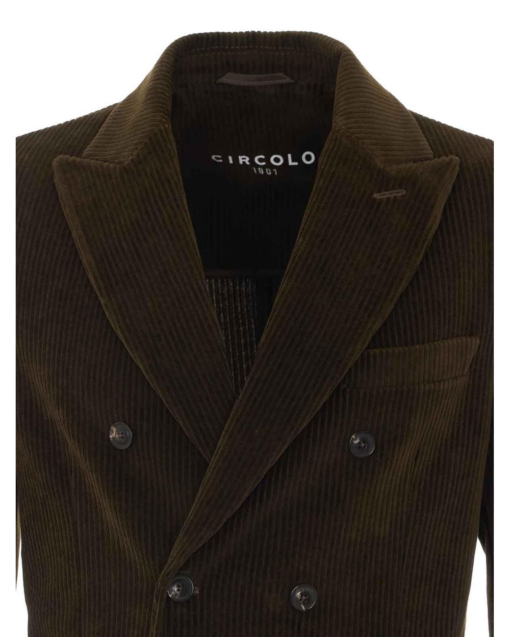 Circolo 1901 Black Velvet Double Breasted Jacket for men
