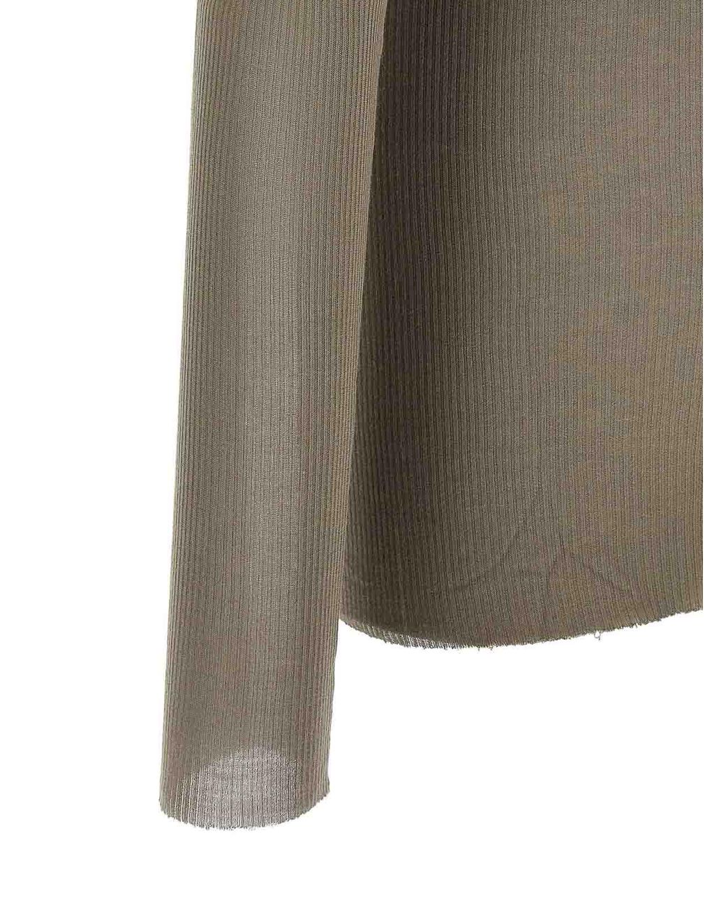 Rick Owens Gray Rib Ls T' T-Shirt for men