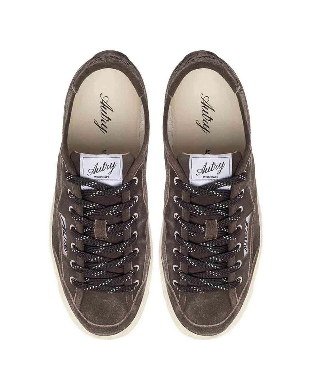 Autry Brown Windscape Low Suede Sneakers for men