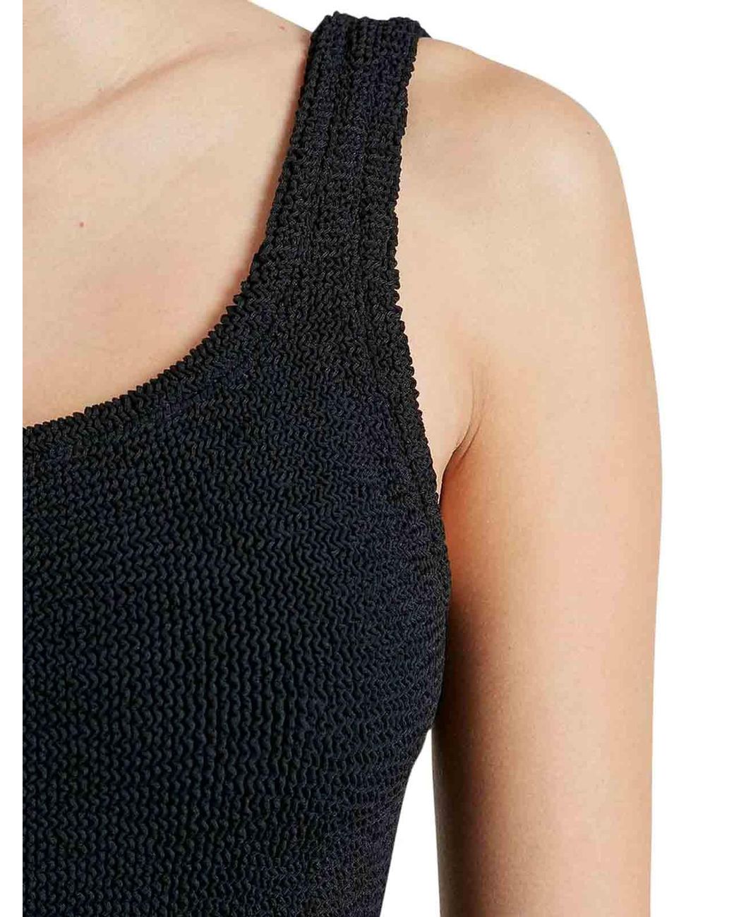 Hunza G Black One-Piece Swimsuit With Square Neckline