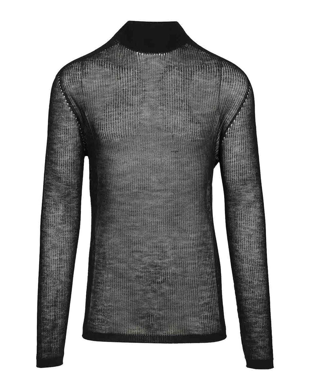 Rick Owens Black Oversized Sweater for men
