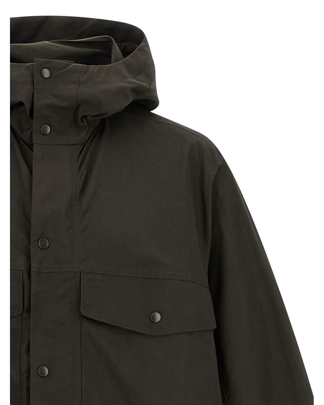 Lemaire Black Utility Raincoat Trench Coat for men