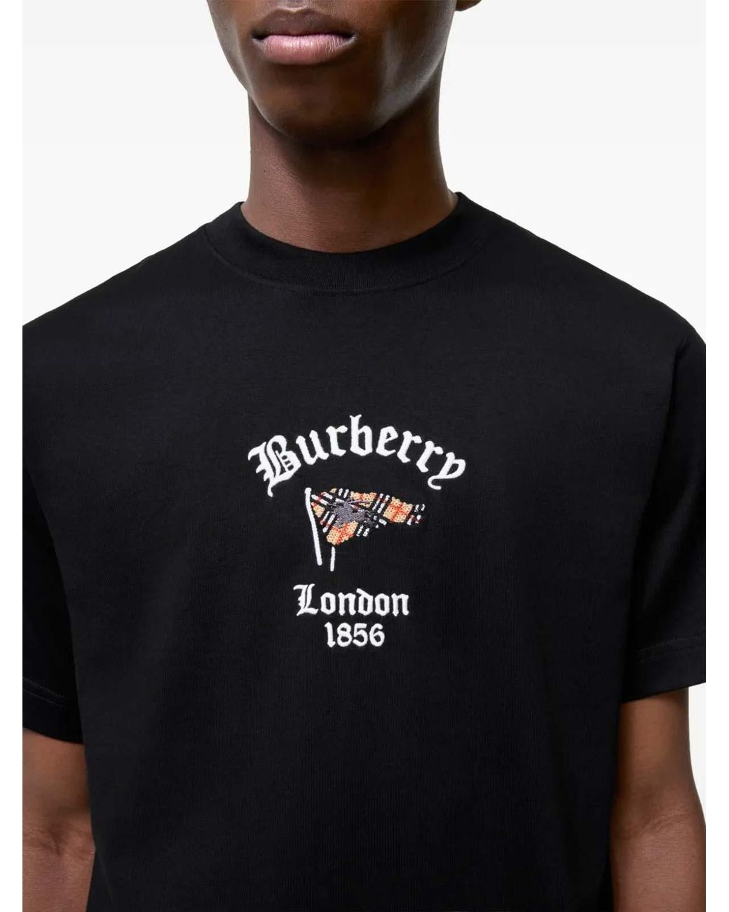 Burberry Black Ryan Flag T-Shirt for men