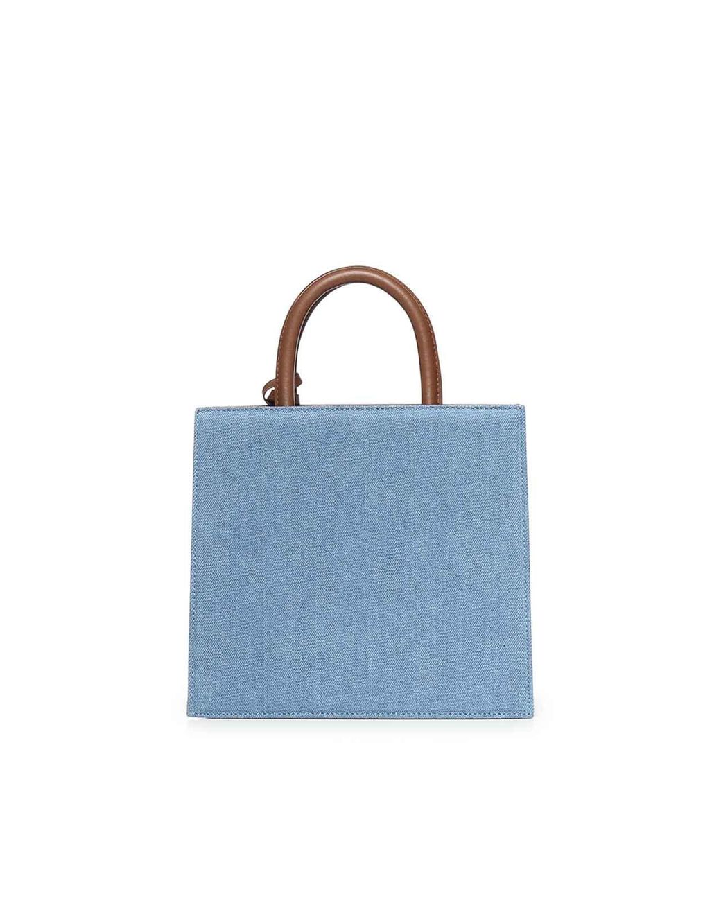 Mc2 Saint Barth Blue And Leather Midi Shopper Bag