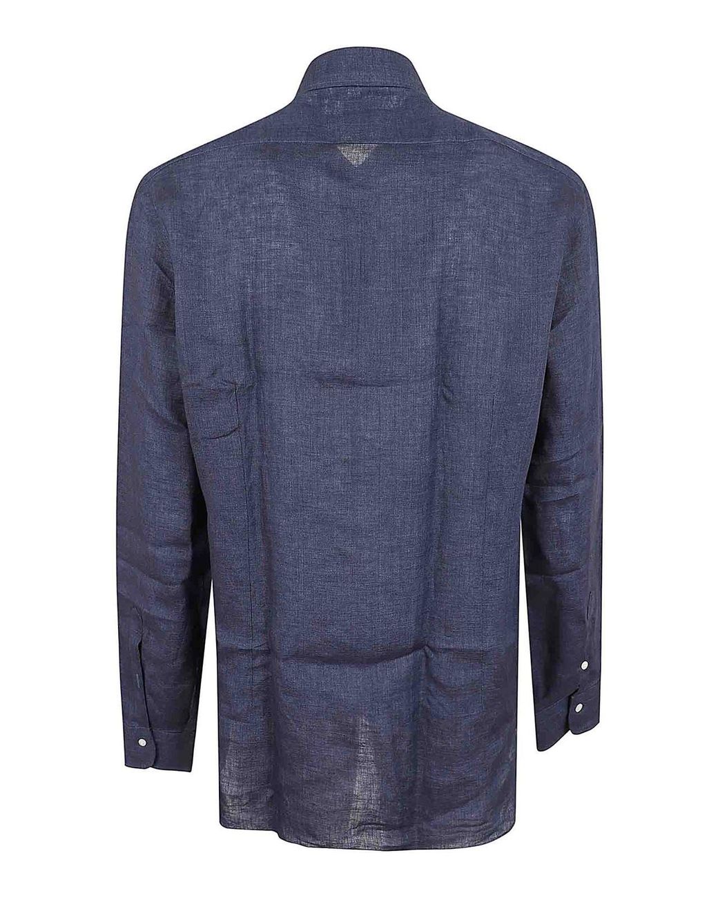 Barba Napoli Blue Neck Shirt for men