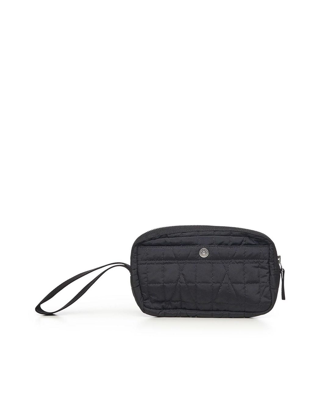 Stone Island Black Metallic Nylon Clutch With Logo for men